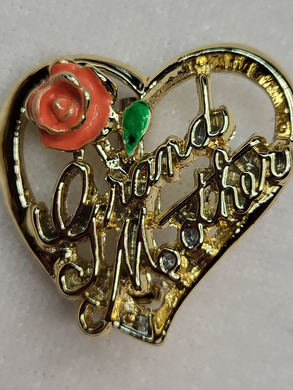 Vintage Gold-tone Grandmother Brooch
